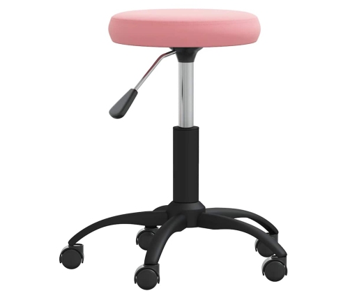 Silla de oficina giratoria de terciopelo rosa