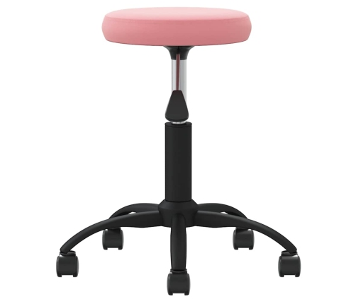 Silla de oficina giratoria de terciopelo rosa