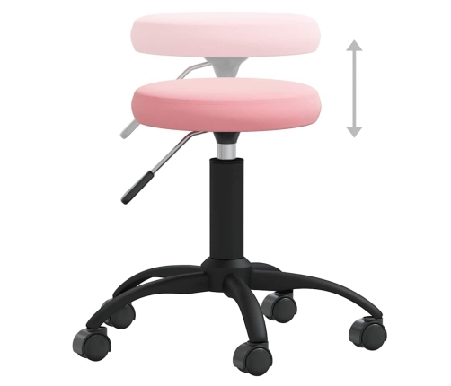 Silla de oficina giratoria de terciopelo rosa