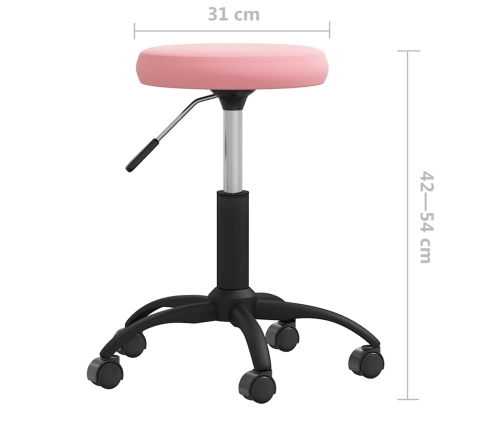 Silla de oficina giratoria de terciopelo rosa