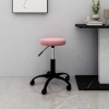 Silla de oficina giratoria de terciopelo rosa