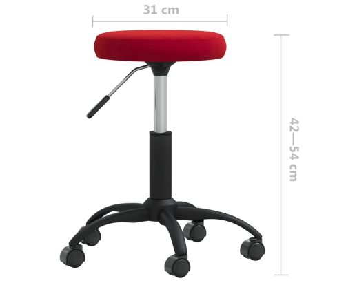 Silla de oficina giratoria de terciopelo rojo tinto