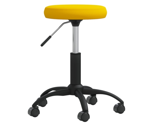 Silla de oficina giratoria de terciopelo amarillo mostaza