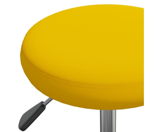 Silla de oficina giratoria de terciopelo amarillo mostaza