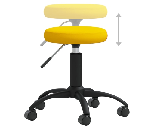 Silla de oficina giratoria de terciopelo amarillo mostaza