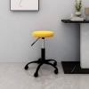 Silla de oficina giratoria de terciopelo amarillo mostaza