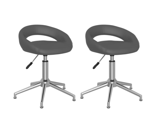 Sillas comedor giratorias 2 unidades cuero sintético gris