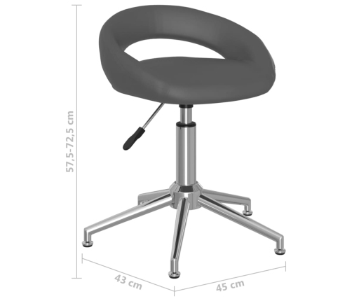 Sillas comedor giratorias 2 unidades cuero sintético gris