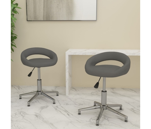 Sillas comedor giratorias 2 unidades cuero sintético gris