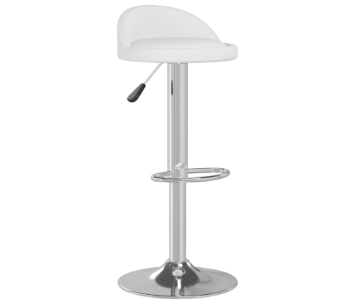 Taburetes de cocina 2 unidades cuero sintético blanco