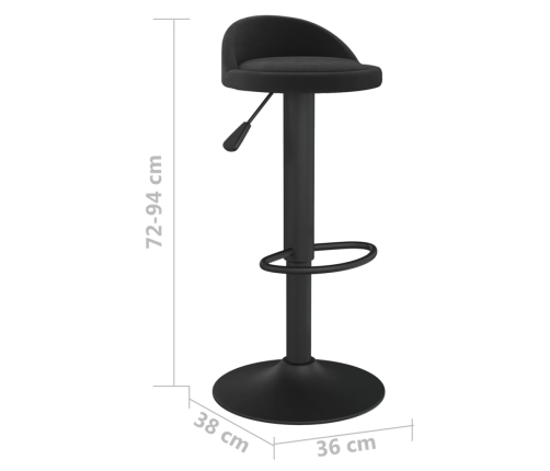 Taburete de cocina de terciopelo negro