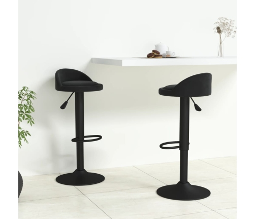 Taburetes de cocina 2 unidades terciopelo negro