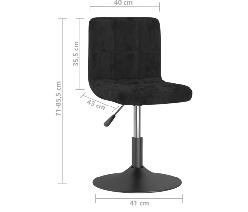 Sillas de comedor giratorias 2 uds terciopelo negro