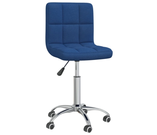 Silla de oficina giratoria de tela azul