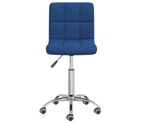 Silla de oficina giratoria de tela azul