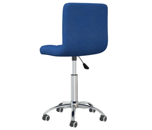 Silla de oficina giratoria de tela azul