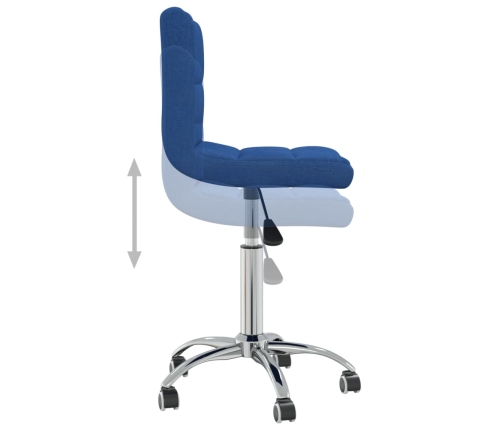 Silla de oficina giratoria de tela azul