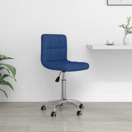 Silla de oficina giratoria de tela azul