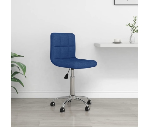 Silla de oficina giratoria de tela azul