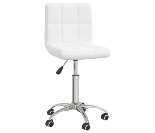 Silla de oficina giratoria de cuero sintético blanco