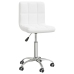 Silla de oficina giratoria de cuero sintético blanco