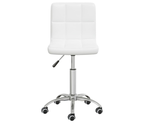 Silla de oficina giratoria de cuero sintético blanco