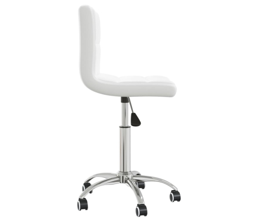 Silla de oficina giratoria de cuero sintético blanco