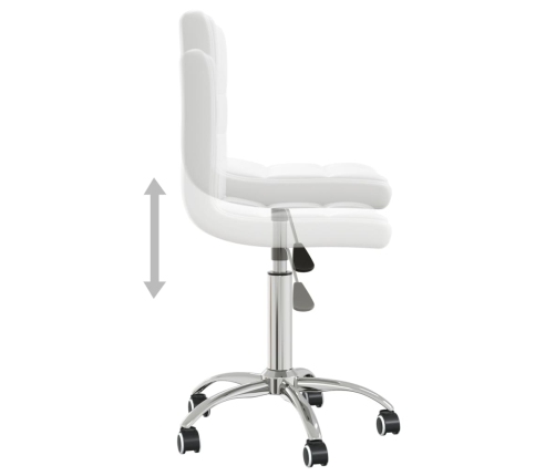 Silla de oficina giratoria de cuero sintético blanco