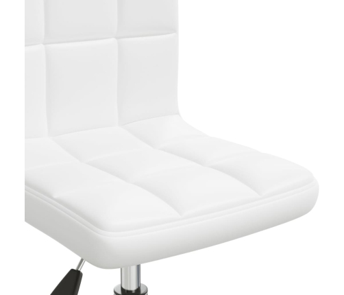 Silla de oficina giratoria de cuero sintético blanco