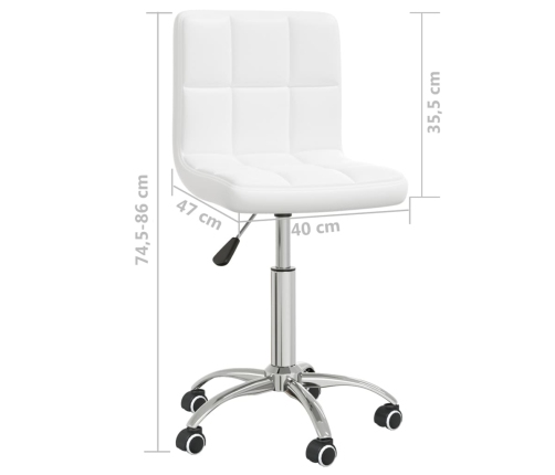 Silla de oficina giratoria de cuero sintético blanco