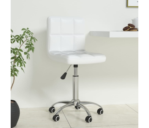 Silla de oficina giratoria de cuero sintético blanco