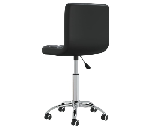 Silla de oficina giratoria de cuero sintético negro