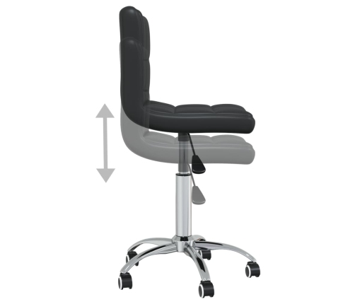 Silla de oficina giratoria de cuero sintético negro