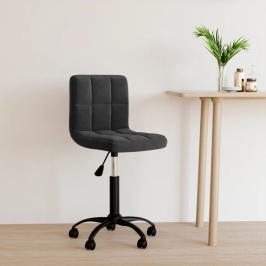 Silla de oficina giratoria de terciopelo negro