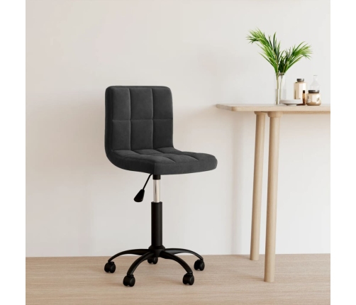 Silla de oficina giratoria de terciopelo negro