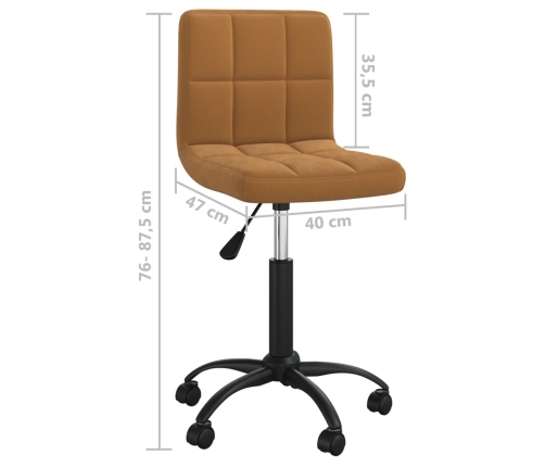 Silla de oficina giratoria de terciopelo marrón