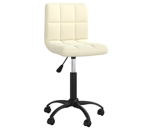 Silla de oficina giratoria de terciopelo crema