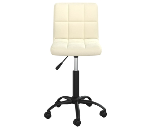 Silla de oficina giratoria de terciopelo crema