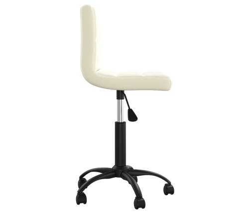 Silla de oficina giratoria de terciopelo crema