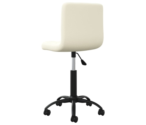 Silla de oficina giratoria de terciopelo crema