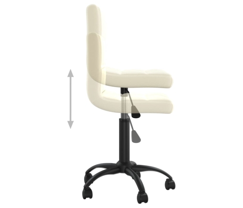 Silla de oficina giratoria de terciopelo crema