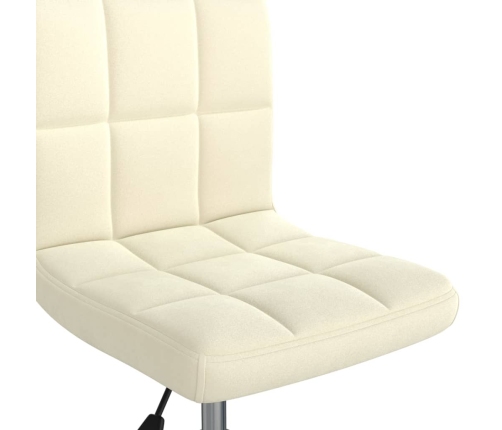 Silla de oficina giratoria de terciopelo crema