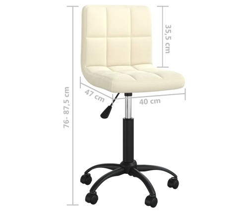 Silla de oficina giratoria de terciopelo crema