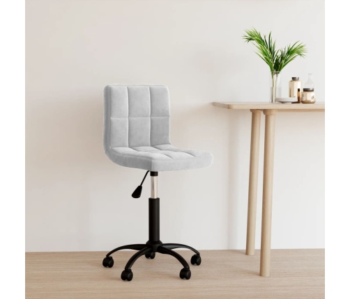 Silla de oficina giratoria de terciopelo gris claro