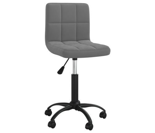 Silla de oficina giratoria de terciopelo gris oscuro