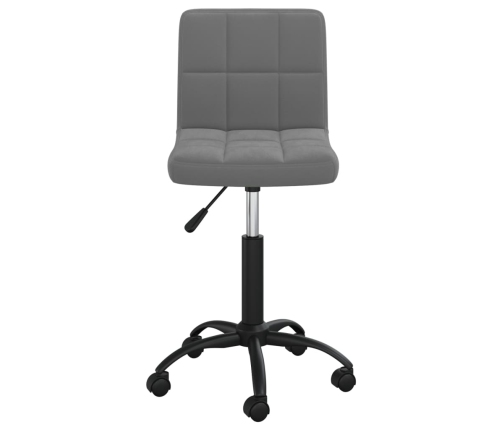 Silla de oficina giratoria de terciopelo gris oscuro