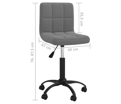 Silla de oficina giratoria de terciopelo gris oscuro