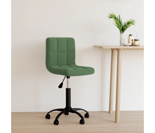 Silla de oficina giratoria de terciopelo verde oscuro