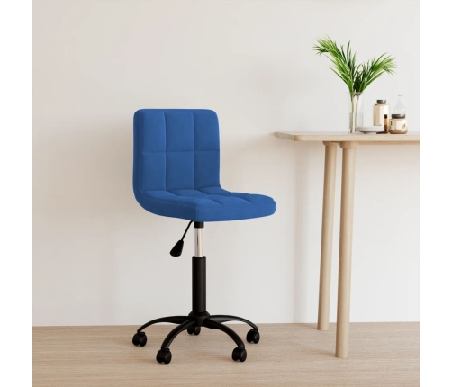 Silla de oficina giratoria de terciopelo azul