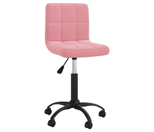 Silla de oficina giratoria de terciopelo rosa